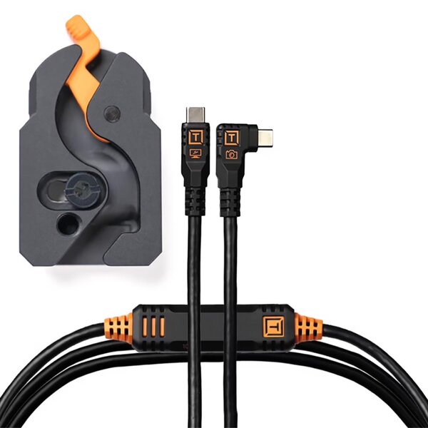 Tether Tools Tools LeverLock & Cable Kit Optima 10G USB-C an USB-C rechtsgewinkelt, 4,6 m  schwarz