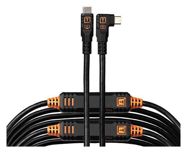 Tether Tools Tools TetherPro Optima 10G Datenkabel USB-C an USB-C rechtsgewinkelt - 9,4 m  schwarz