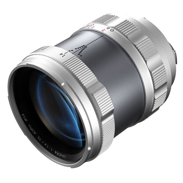 THYPOCH Simera Vollformat Objektiv 75mm f/1,4  Leica M silber