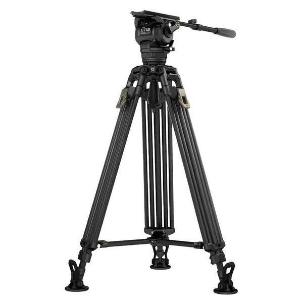Tilta 75mm Cine-Fluid-Kopf mit 2-stufigen One-Touch-Kohlenstofffaser-Stativbeinen (12KG) - Space Gray 
