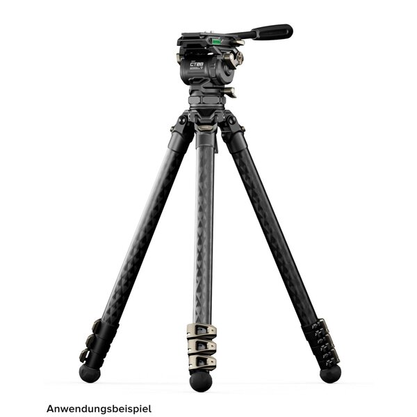 Tilta 75mm Cine-Fluid-Kopf mit 2-stufigen One-Touch-Kohlenstofffaser-Stativbeinen (8KG) - Space Gray 