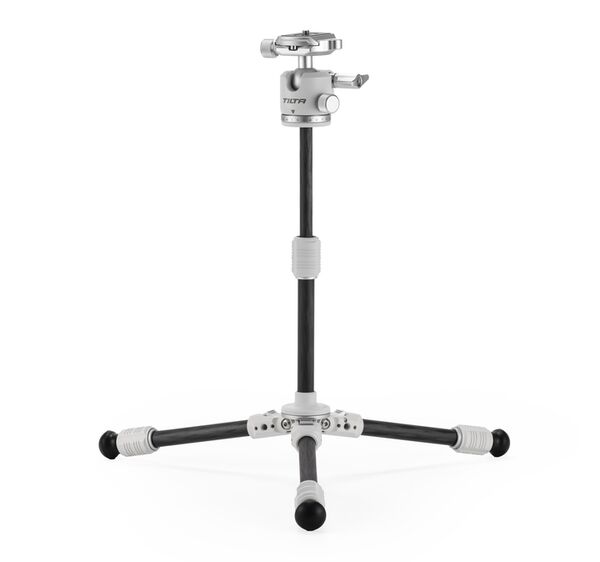 Tilta BT03E Tischkugelkopf mit 1-stufigen Stativbeinen aus Kohlefaser (3KG) ausziehbare Edition  schneeweiß