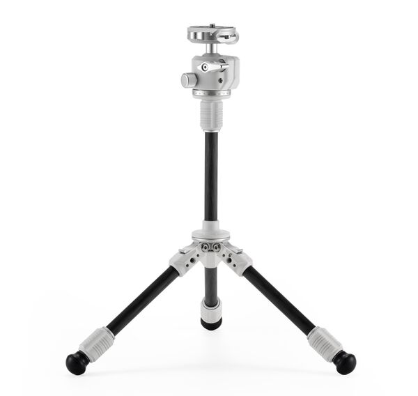 Tilta BT03E Tischkugelkopf mit 1-stufigen Stativbeinen aus Kohlefaser (3KG) ausziehbare Edition  schneeweiß