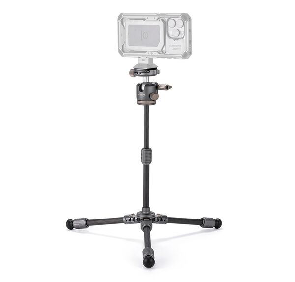 Tilta BT03E Tischkugelkopf mit 1-stufigen Stativbeinen aus Kohlefaser (3KG) ausziehbare Edition  Space Gray