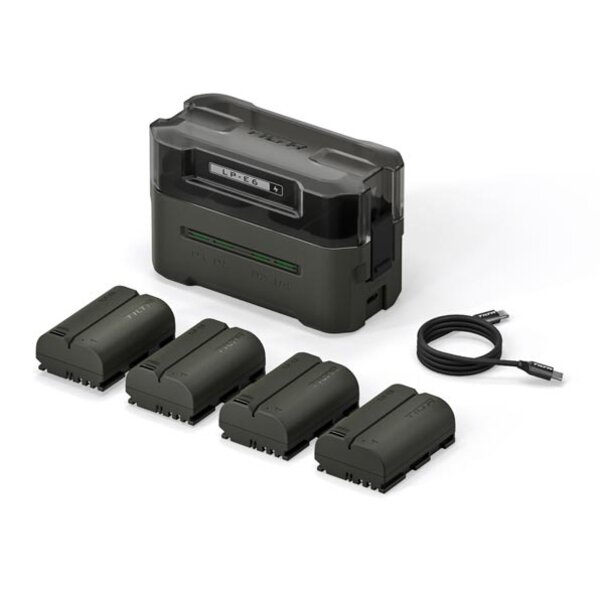 Tilta Portable Ladestation für Canon LP-E6 Akku  4 Akkus + 1 Ladegerät grün