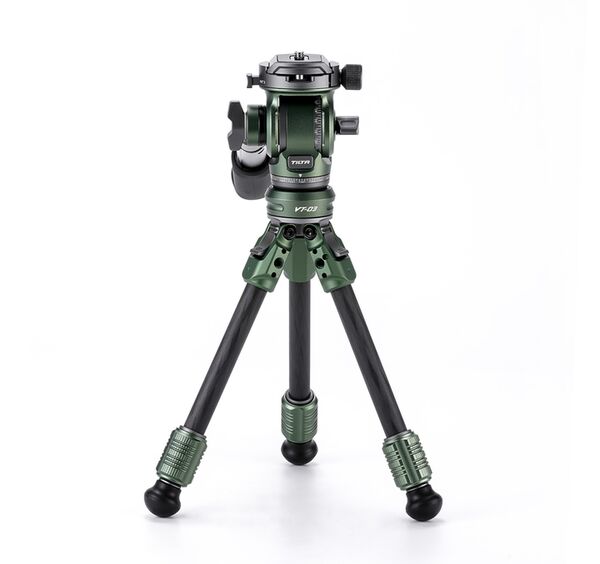 Tilta VT03 Tisch-Video-Fluidkopf mit 1-stufigen Carbonfaser-Stativbeinen (3KG)  waldgrün