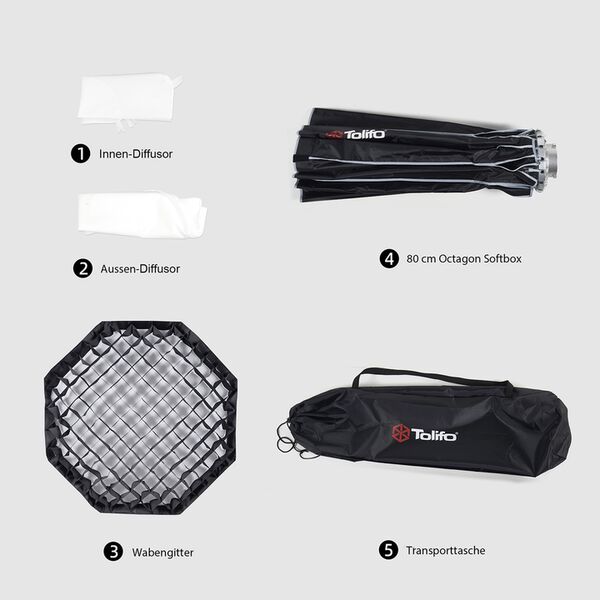 Tolifo Octagon Softbox  LKP-80 80 cm, Mini