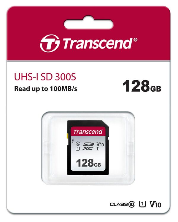 Transcend SDXC-Karte 300S UHS-I U1 V10 100/45MB/s  128 GB