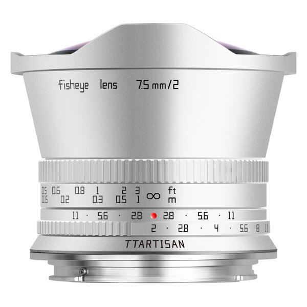TTArtisan 7,5mm f/2,0 Fisheye, silber  Canon RF