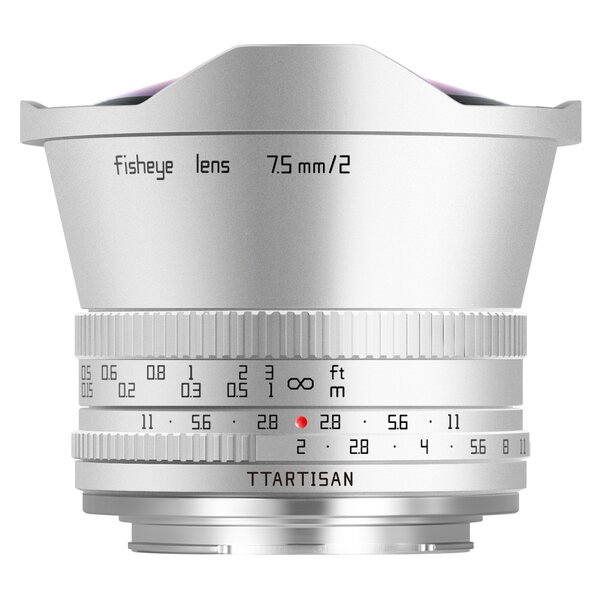 TTArtisan 7,5mm f/2,0 Fisheye, silber  Sony E-Mount