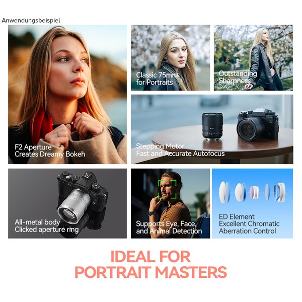 TTArtisan AF 75mm f/2  L Mount silber