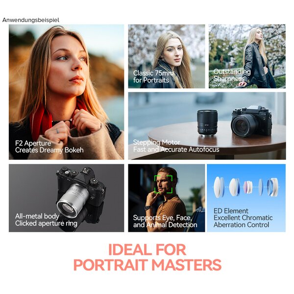 TTArtisan AF 75mm f/2   Sony FE-Mount silber