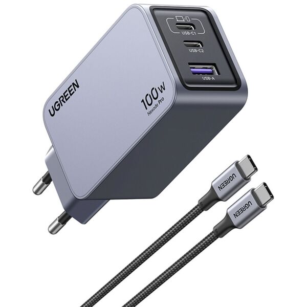 Ugreen Nexode Pro 100W GaN Ladegerät mit USB-C Cable 