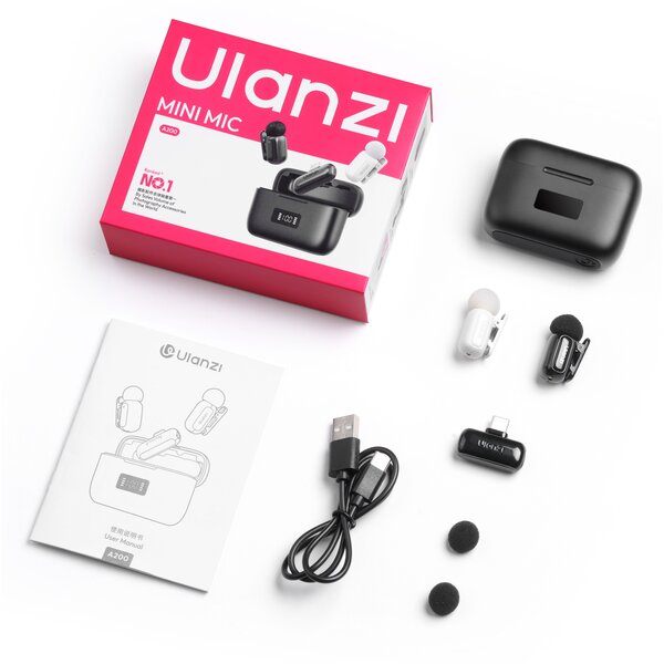 Ulanzi A200 mini mic wireless USB-C  schwarz/weiß
