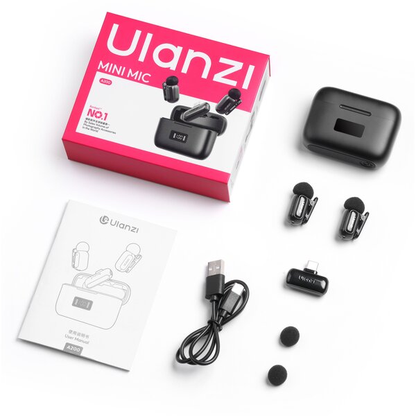 Ulanzi A200 mini mic wireless USB-C  schwarz
