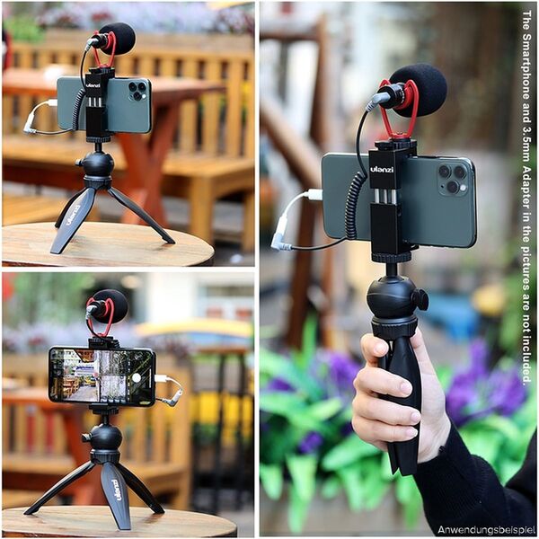 Ulanzi Smartphone Vlog Kit 3: Tischstativ + Halterung + Mikrofon 