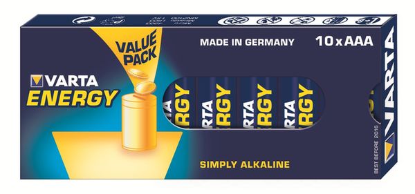 Varta Alkaline Batterie Micro (AAA/LR03) Energy 10er Pack 
