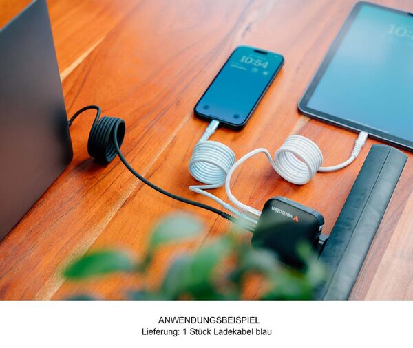 Verbatim USB-C/USB-C Ladekabel 1,2m Sync&Charge, 100W, 480MBit/s, Magnetic  blau