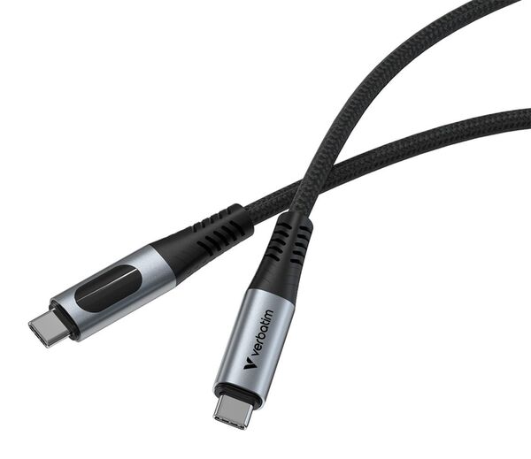 Verbatim USB-C/USB-C LED-Anzeige 1,2m Ladekabel, Sync&Charge, 100W, 480MBit/s 