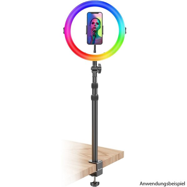 VIJIM K10 RGB Ringlampe mit Tischklemme 