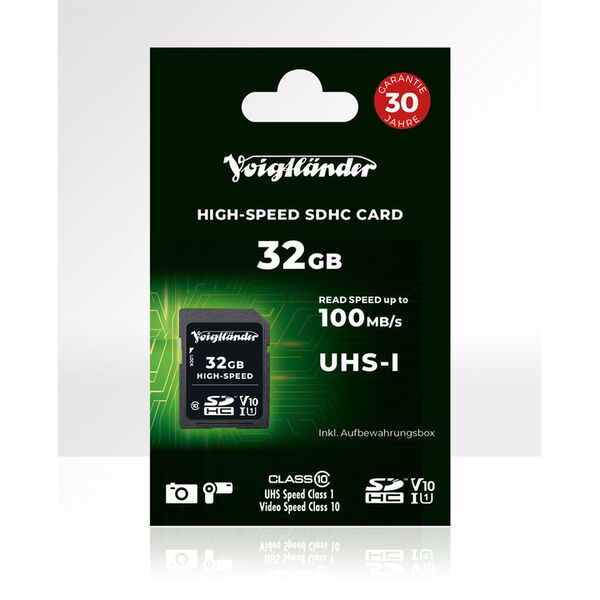 Voigtländer High-Speed SDHC, UHS-I Cl10, U1, V10 (100/15 MB/s)  32 GB