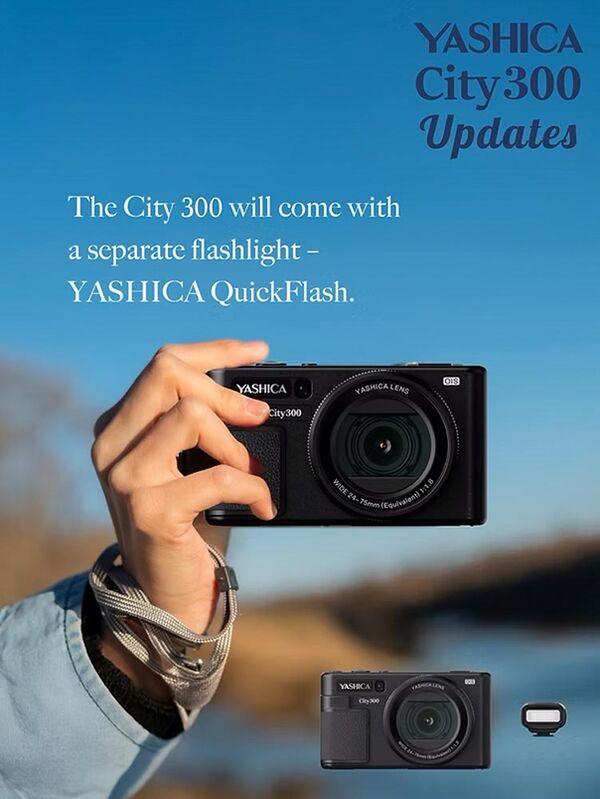 Yashica City 300 incl. QuickFlash Mini Camera Flash (50MP)  schwarz
