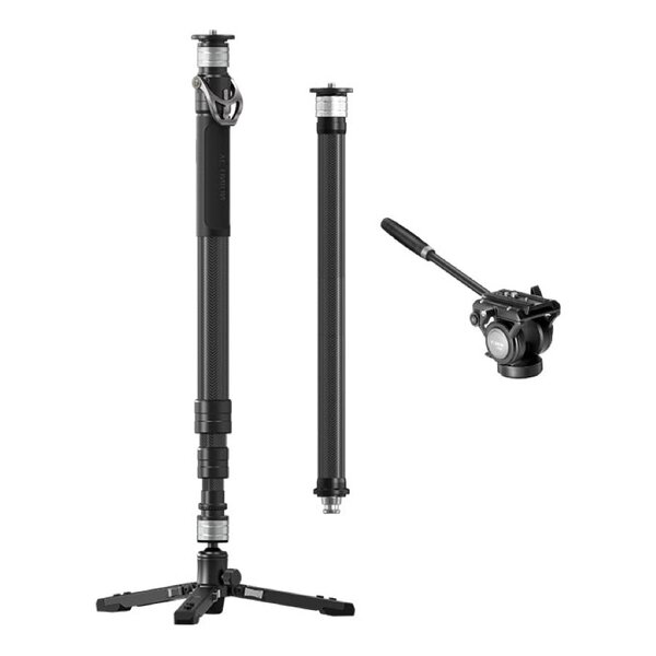 YC Onion PINETA Carbon Fiber Monopod with Carbon Fiber extension tube,fluid head 