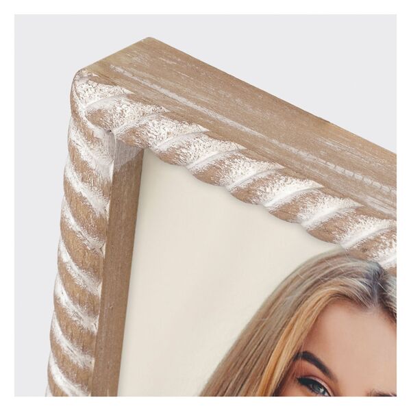 ZEP Lisse Holzrahmen zum Hängen und Stellen  15x20 cm weiß/natur, Vintage