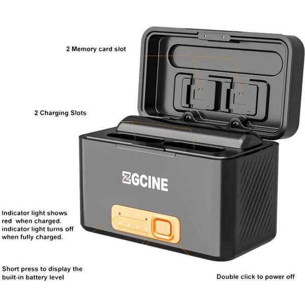 ZGCINE Sony BX1 Ladegerät w/ 2X BX1 Battery (PS-BX1-K2) 