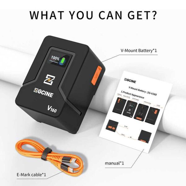 ZGCINE V-Mount Battery V-Serie  142WH  ZG-V160