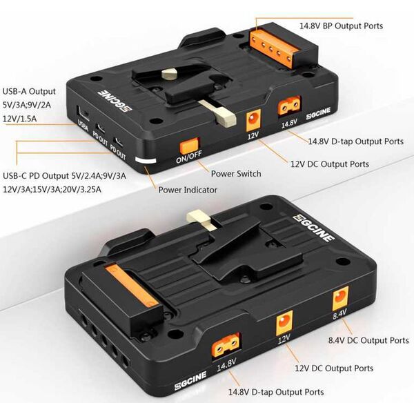 ZGCINE V-Mount Plate On 15mm Rod Mount (VM-VP1-K1) 