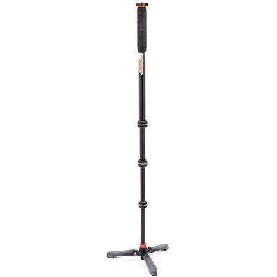 3 Legged Thing Trent 2.0, Einbeinstativ aus Aluminium  Grau mit Docz2 Fußstabilisator