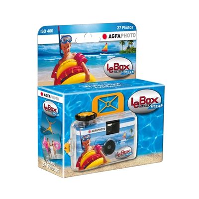 Agfaphoto Le BOX Ocean Einwegkamera 400 27 Aufnahmen, wasserfest bis auf 3m 