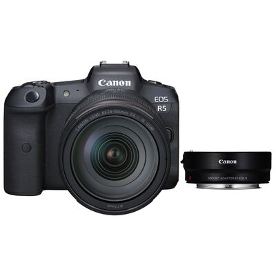 Canon EOS R5 + RF 24-105 f/4.0 L IS USM + Objektivadapter EF-EOS R (ohne Steuerungsring) 