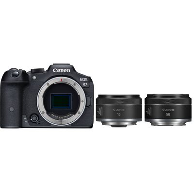 Canon EOS R7 Gehäuse + RF 16mm f/2,8 STM + RF 50mm f/1,8 STM 