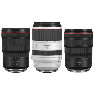 Canon Objektivset Trinity RF 15-35mm f/2,8 L IS USM + RF 24-70mm f/2,8 L IS USM + RF 70-200mm f/2,8 L IS USM 