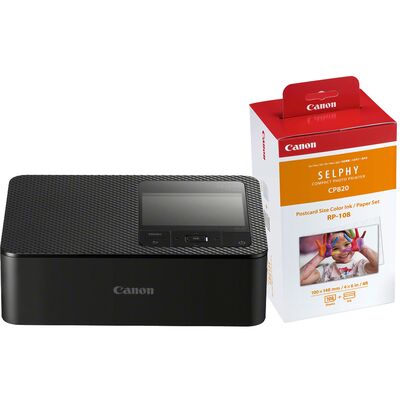 Canon Selphy CP1500 Drucker + Papier RP-108 10x15 (108 Blatt)  schwarz