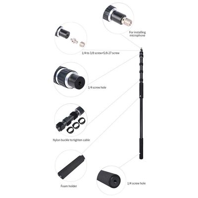Caruba Aluminium-Mikrofon-Boomstange (109cm 250cm) Universal 