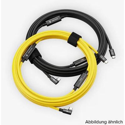 COBRAUNION USB-C Tether Kabel - 10M 5G  Gerade - 90° abgewinkelt gelb