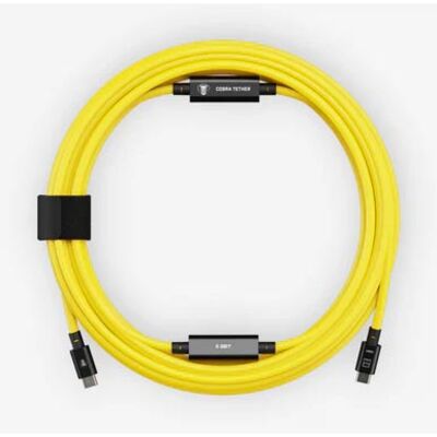 COBRAUNION USB-C Tether Kabel - 10M 5G  Gerade - 90° Micro-B gelb