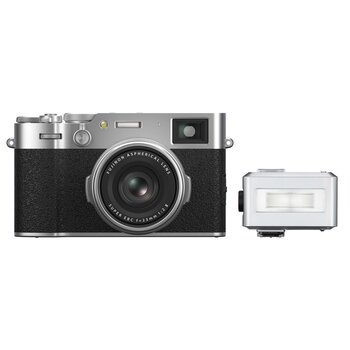 Fujifilm X100VI + Godox iT30Pro - TTL Mini Flash  silber