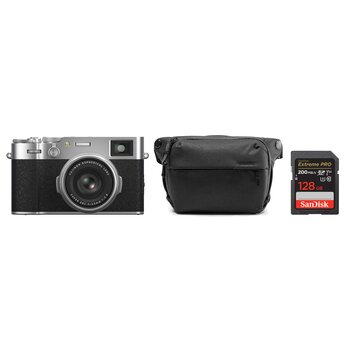 Fujifilm X100VI + Peak Design Everyday Sling V2 + Extreme Pro SDXC 200MB/s 128 GB  silber