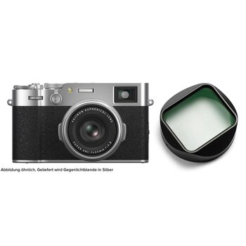 Fujifilm X100VI + Squarehood Gegenlichtblende X100 Glass (Haze 10%)  silber