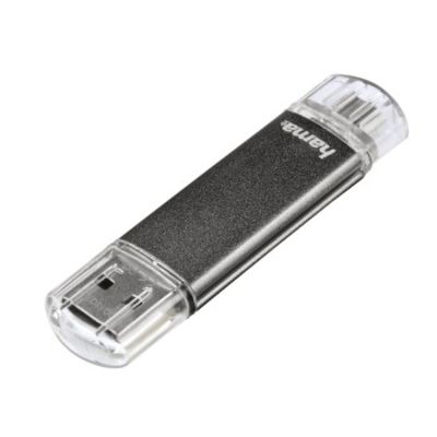 Hama FlashPen Laeta Twin, USB 2.0, 10MB/s  64 GB grau