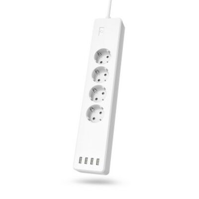 Hama WLAN-Steckdosenleiste 4-fach, ohne Hub, einzeln schaltbar, 4-fach USB 
