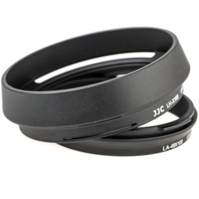 JJC Gegenlichtblende für Fujifilm Finepix X100T X100S X100 inkl. 49mm-Adapter - ersetzt Fuji LH-X100 - schwarz 