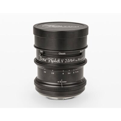 Lomography Nour triplet V 64mm f/2.0 Bokeh Control Art Lens  Sony E Alu Black