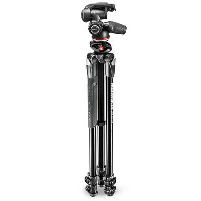 Manfrotto 290 DUAL Kit, Alu, 3 Segm., 90° Mittelsäule, 3-Wege-Neiger 