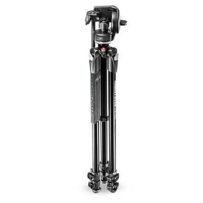 Manfrotto 290 XTRA Kit, Alu-Stativ mit 3 Segmenten, 2-Wege-Neiger 