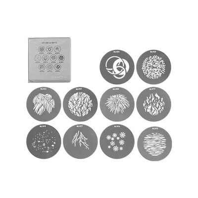 Nanlux AS-GB-A-SET2 Gobo-Set 2 mit 10 Gobos (Schattenmasken) Größe A: NLM15 - NLM24. Für Projektionsvorsatz PJ-NLM-15-30. 